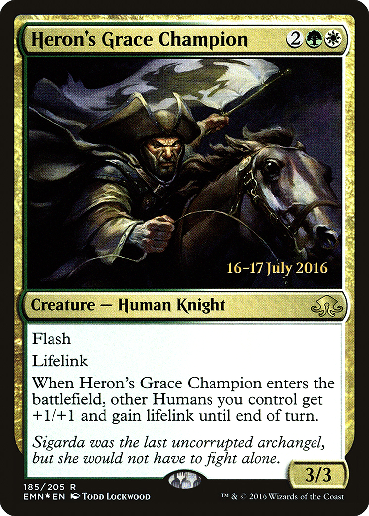 Heron's Grace Champion (PRE-185S) - Eldritch Moon Promos (Prerelease) Foil