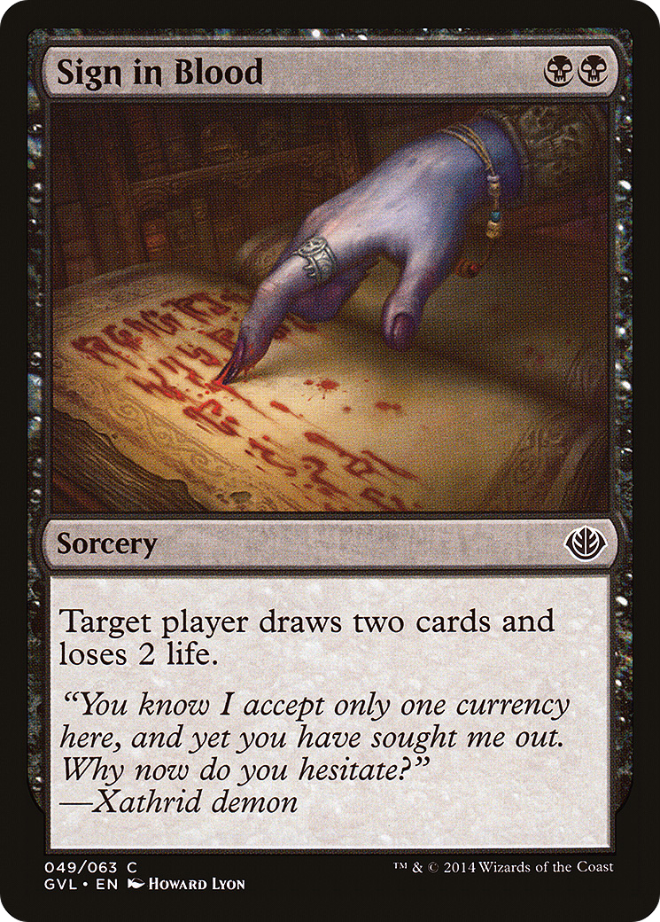 Sign in Blood (DD3-049) - Duel Decks Anthology: Garruk vs. Liliana