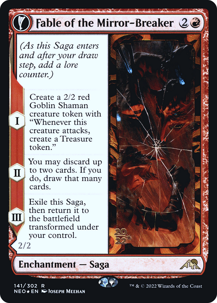 Fable of the Mirror-Breaker (PRE-141) - Kamigawa: Neon Dynasty Promos: (fandfc) Foil