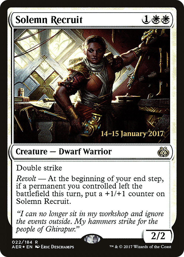 Solemn Recruit (PRE-22S) - Aether Revolt Promos (Prerelease) Foil