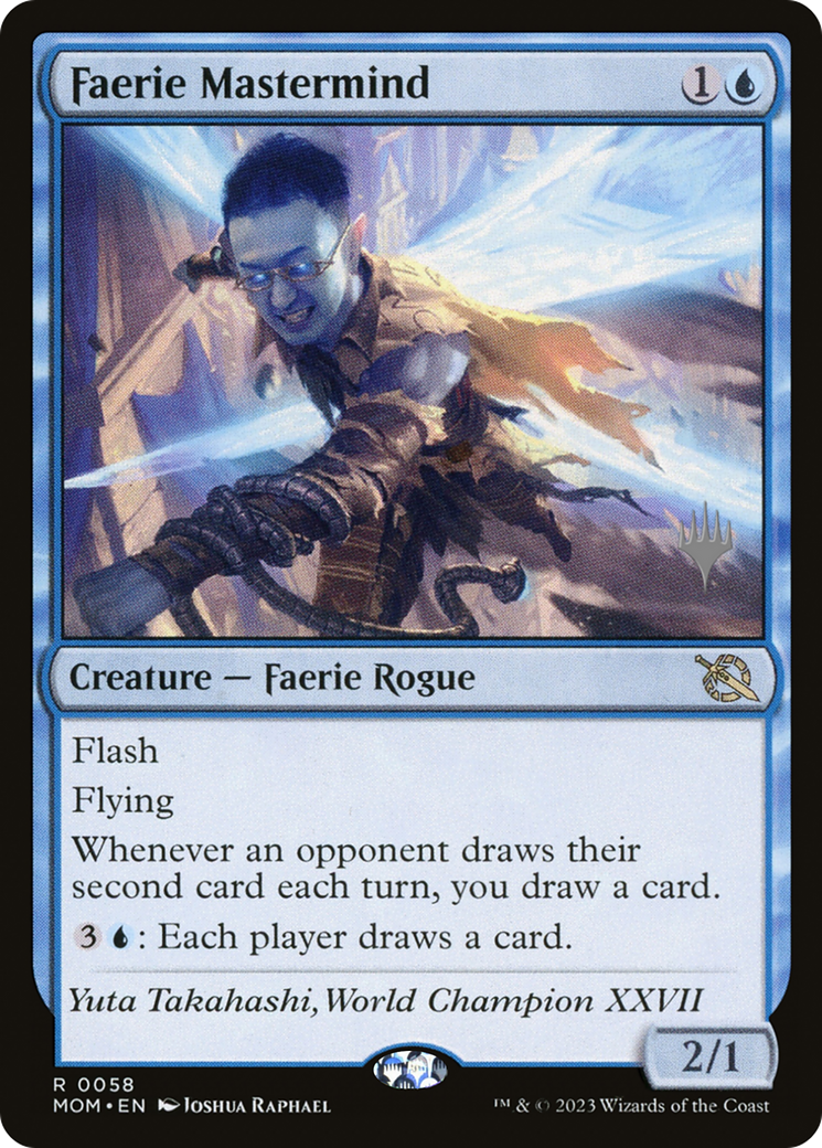 Faerie Mastermind (PPMOM-58P) - March of the Machine Promos (Promo Pack) Foil