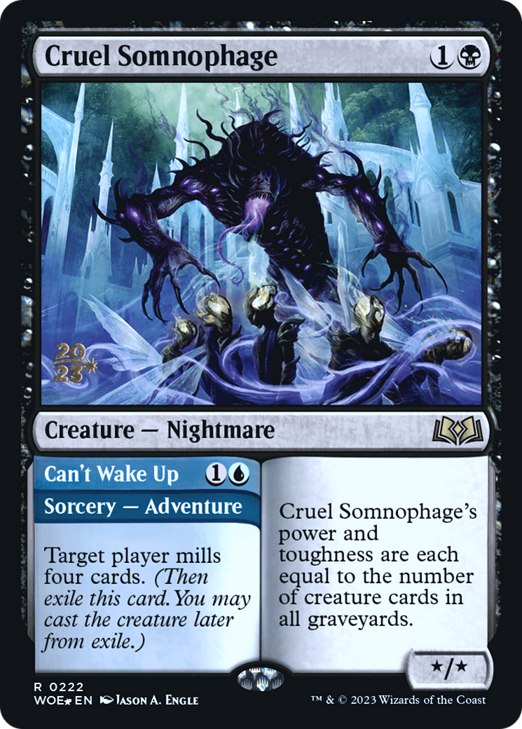 Cruel Somnophage // Can't Wake Up (PRE-222) - Wilds of Eldraine Promos (Prerelease) Foil