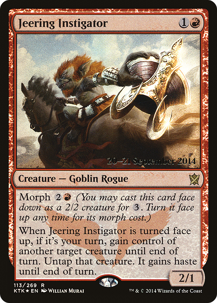 Jeering Instigator (PRE-113S) - Khans of Tarkir Promos (Prerelease) Foil
