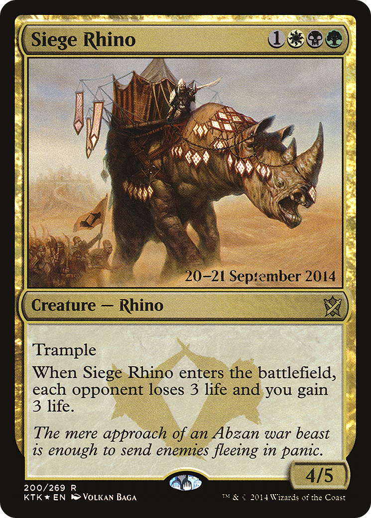 Siege Rhino (PRE-200S) - Khans of Tarkir Promos (Prerelease) Foil