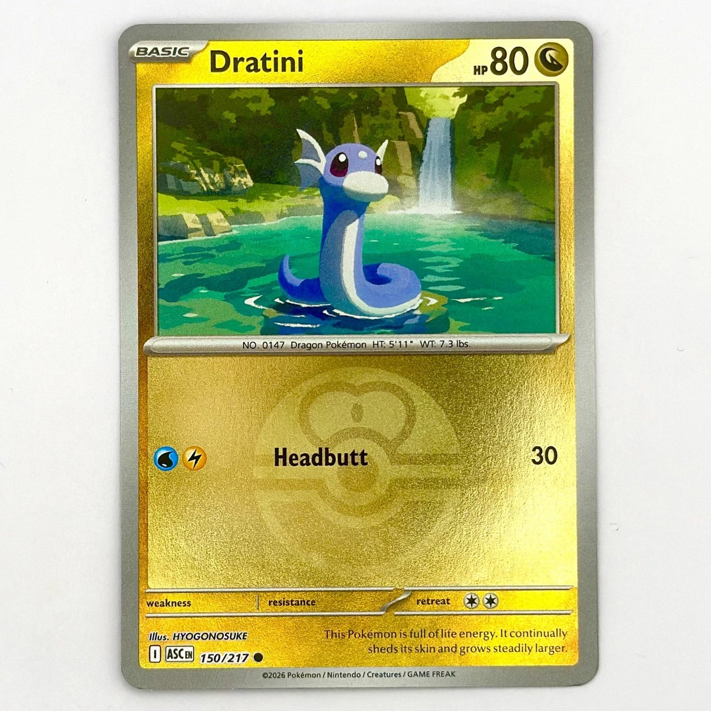 Dratini (Love Ball) (150) - ME Ascended Heroes Reverse Holofoil - Common