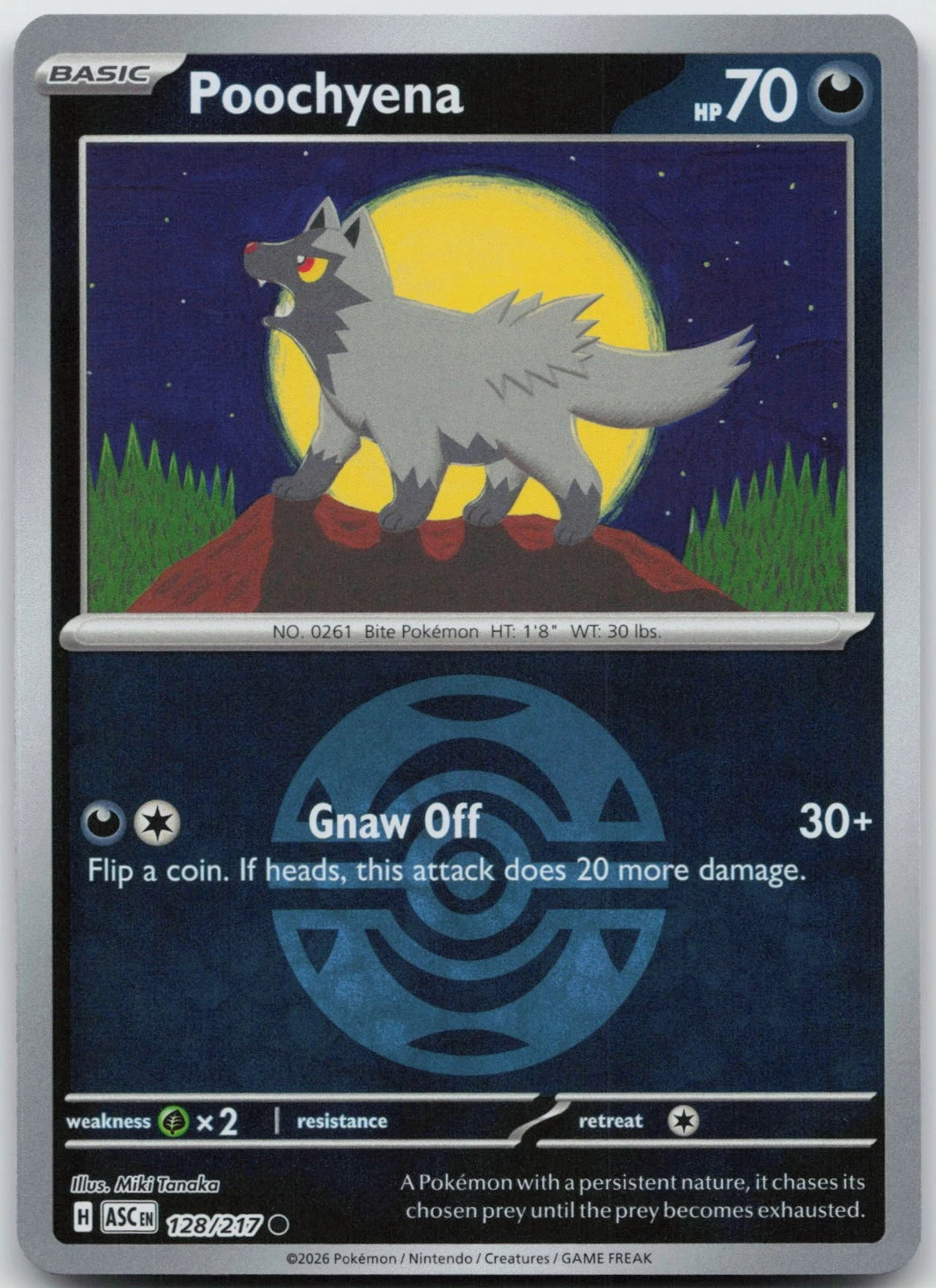 Poochyena (Dusk Ball) (128) - ME Ascended Heroes Reverse Holofoil - Common