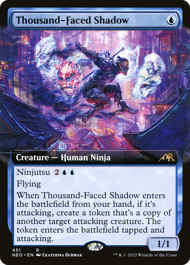 Thousand-Faced Shadow (NEO-451) - Kamigawa: Neon Dynasty: (Extended Art) Foil