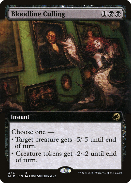 Bloodline Culling (Extended Art)  (MID-343) - Innistrad: Midnight Hunt: (Extended Art) Foil