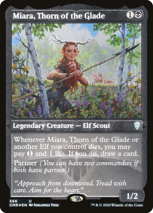 Miara, Thorn of the Glade (CMR-566) - Commander Legends Etched Foil