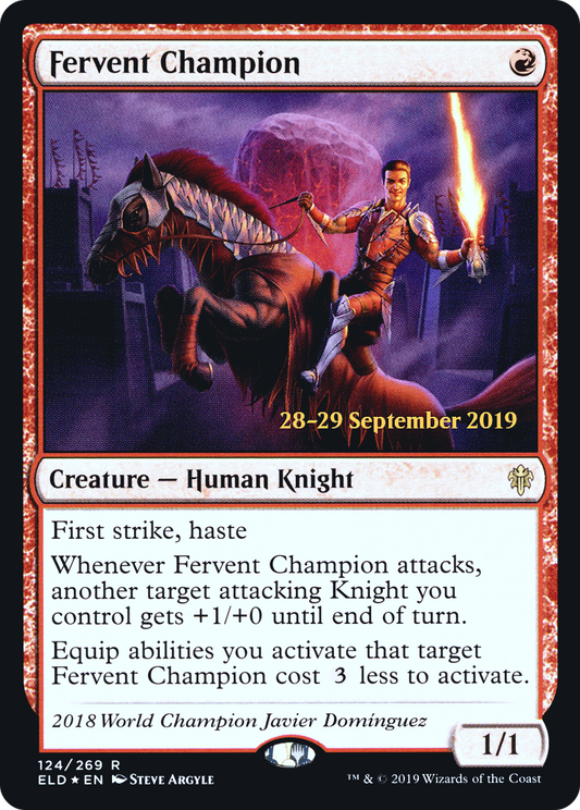 Fervent Champion (PELD-124S) - Throne of Eldraine Promos Foil