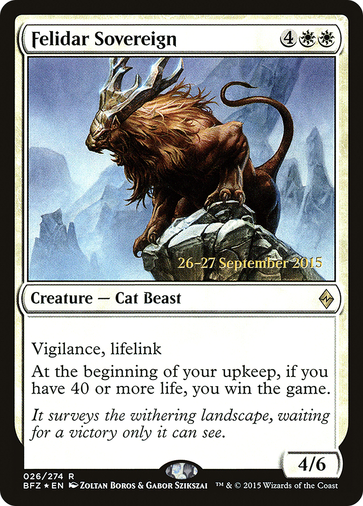 Felidar Sovereign (PRE-26S) - Battle for Zendikar Promos (Prerelease) Foil