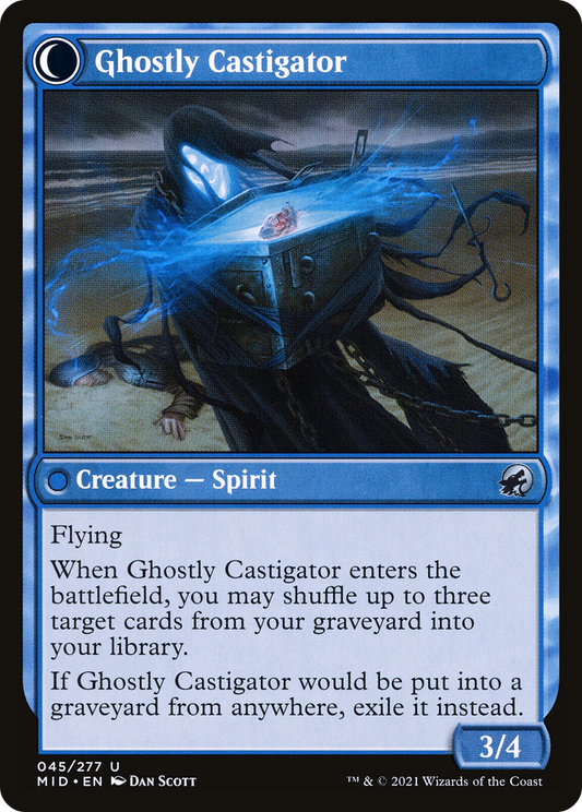 Covetous Castaway // Ghostly Castigator (MID-045) - Innistrad: Midnight Hunt: (Double Faced Transform) Foil