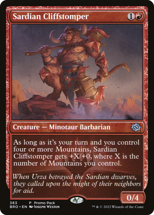 Sardian Cliffstomper (PPBRO-383) - The Brothers' War (Promo Pack) Foil