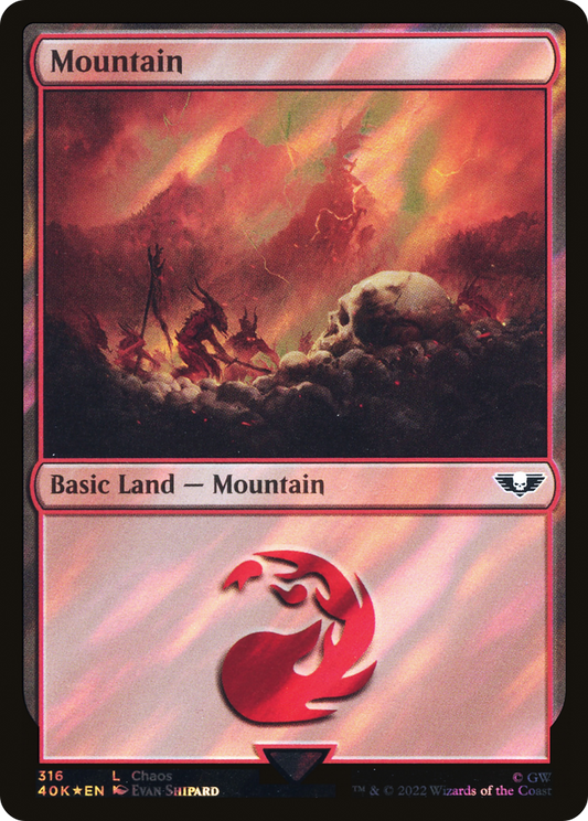Mountain (316) (Surge Foil) (40K-316★) - Warhammer 40,000 Commander Foil