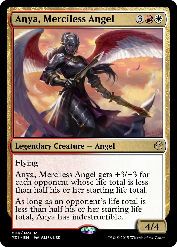 Anya, Merciless Angel (PZ1-094) - Legendary Cube Prize Pack Foil