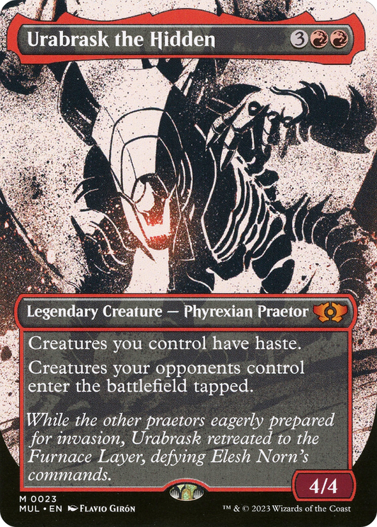 Urabrask the Hidden (MUL-023) - Multiverse Legends: (Showcase) (Borderless) Foil