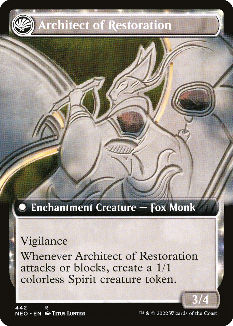 The Restoration of Eiganjo (Extended Art) (NEO-442) - Kamigawa: Neon Dynasty: (Extended Art, fandfc) Foil