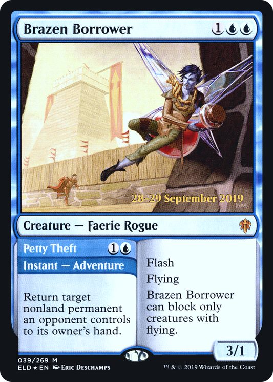 Brazen Borrower // Petty Theft (PRE-39S) - Throne of Eldraine Promos (Prerelease) Foil