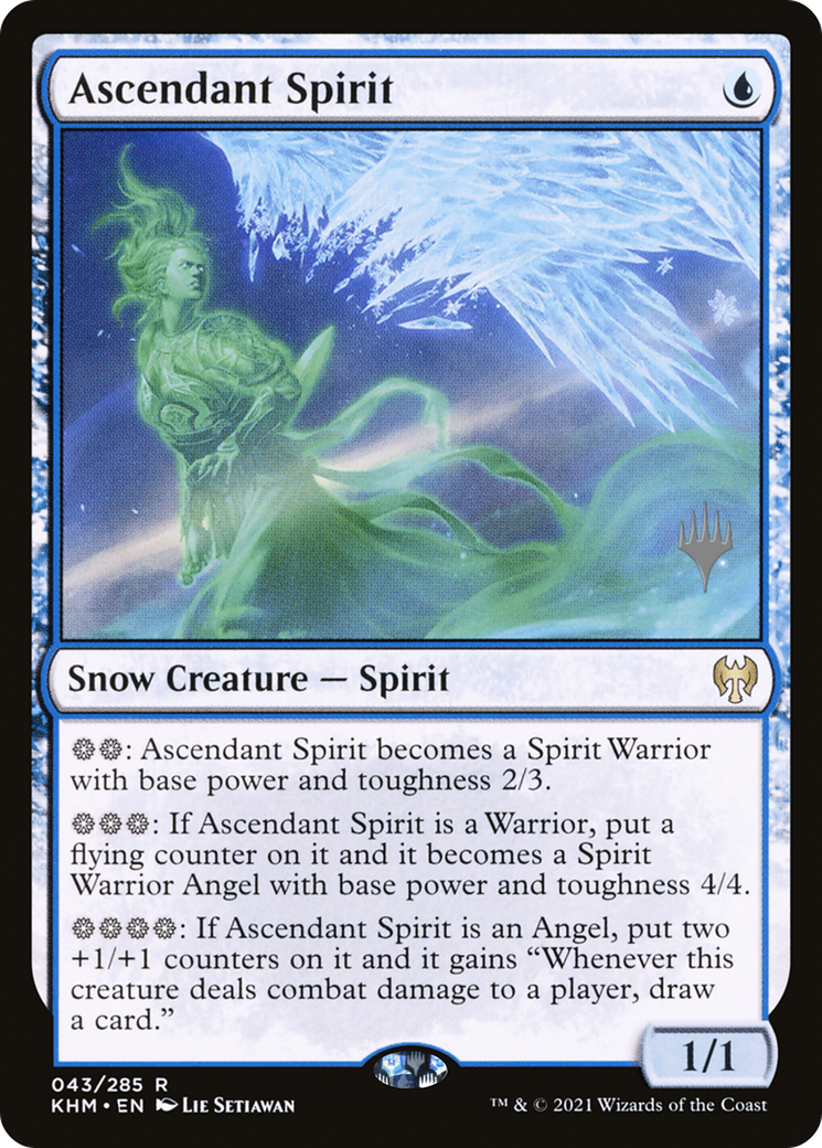 Ascendant Spirit (PKHM-43P) - Kaldheim Promos: (snow) Foil