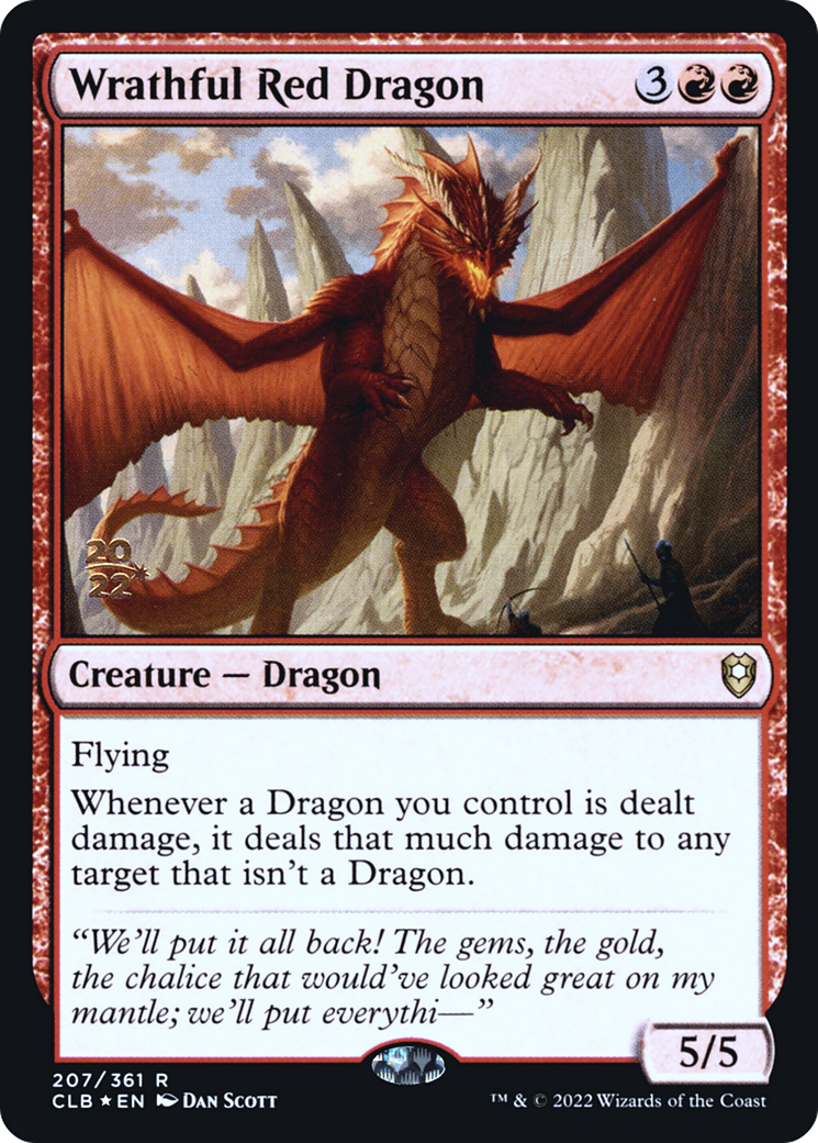 Wrathful Red Dragon (PRE-207S) - Battle for Baldur's Gate Promos (Prerelease) Foil