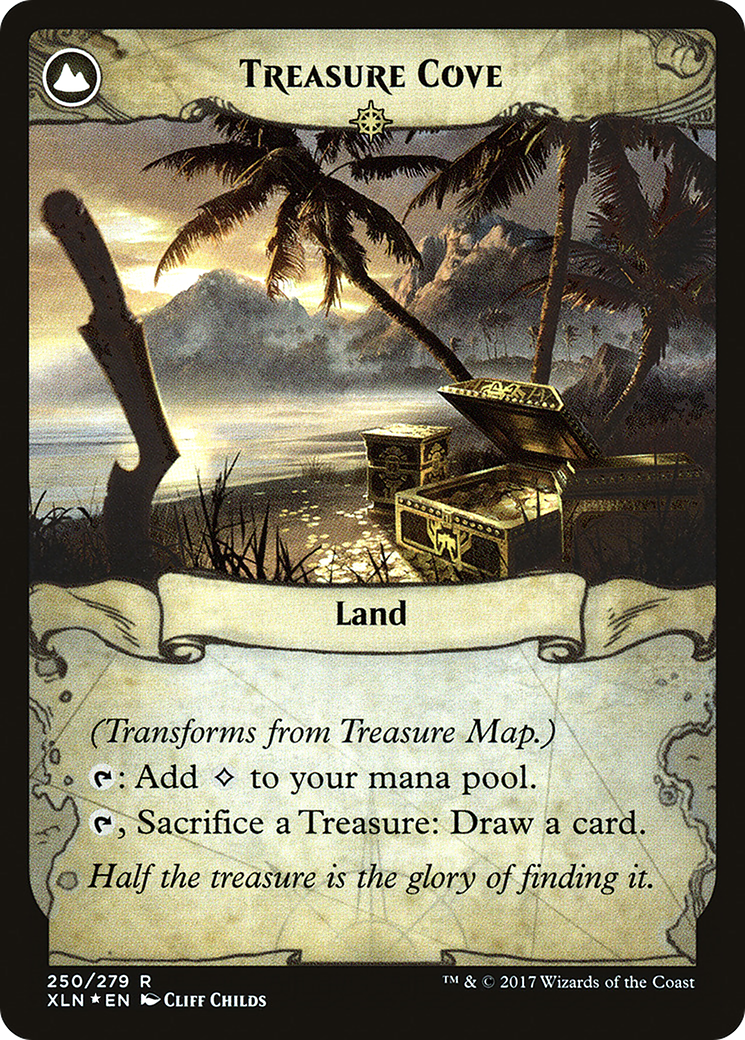 Treasure Map // Treasure Cove (PXLN-250S) - Ixalan Promos: (compasslanddfc) Foil