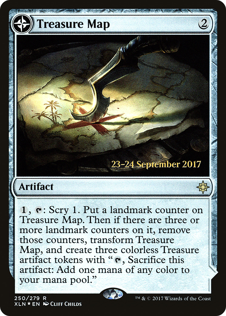 Treasure Map // Treasure Cove (PXLN-250S) - Ixalan Promos: (compasslanddfc) Foil