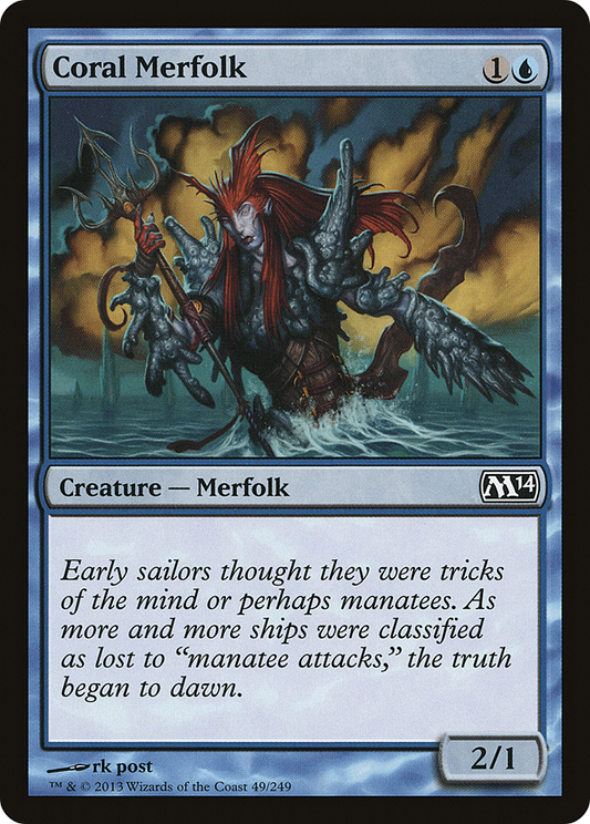 Coral Merfolk (M14-049) - Magic 2014 Foil