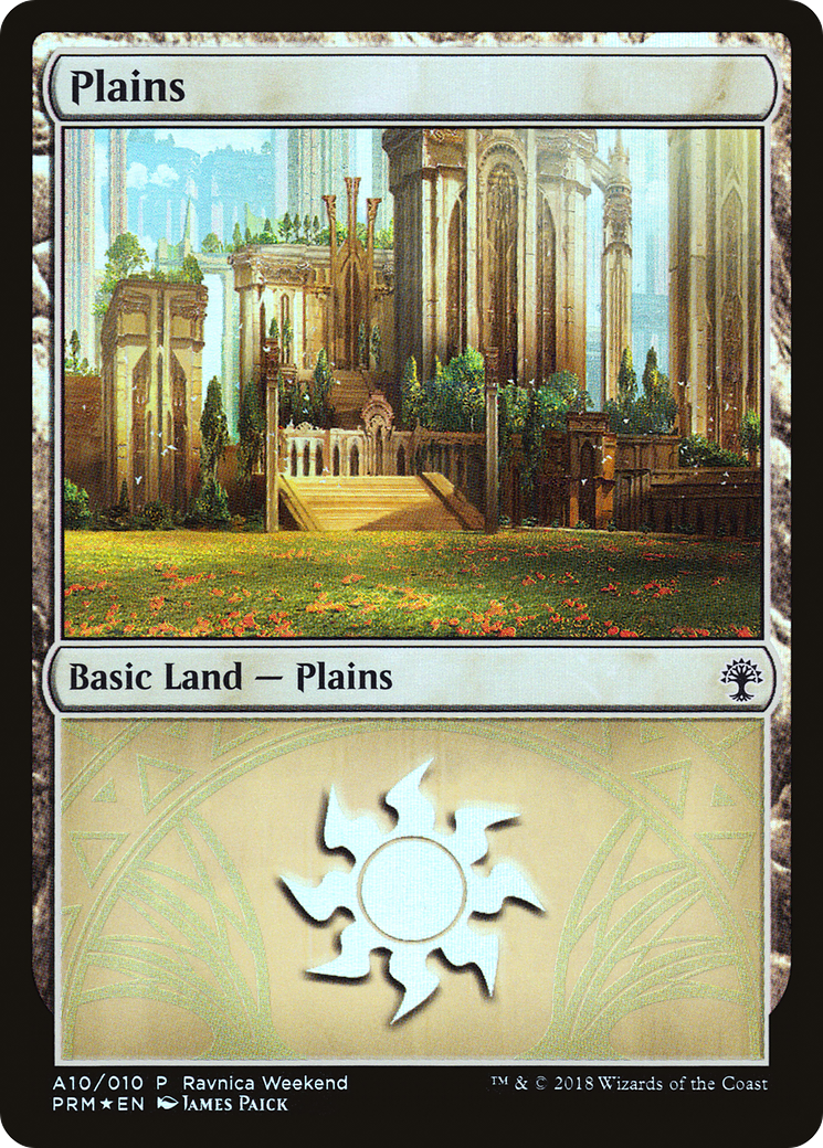 Plains (PRWK-A10) - GRN Ravnica Weekend Foil