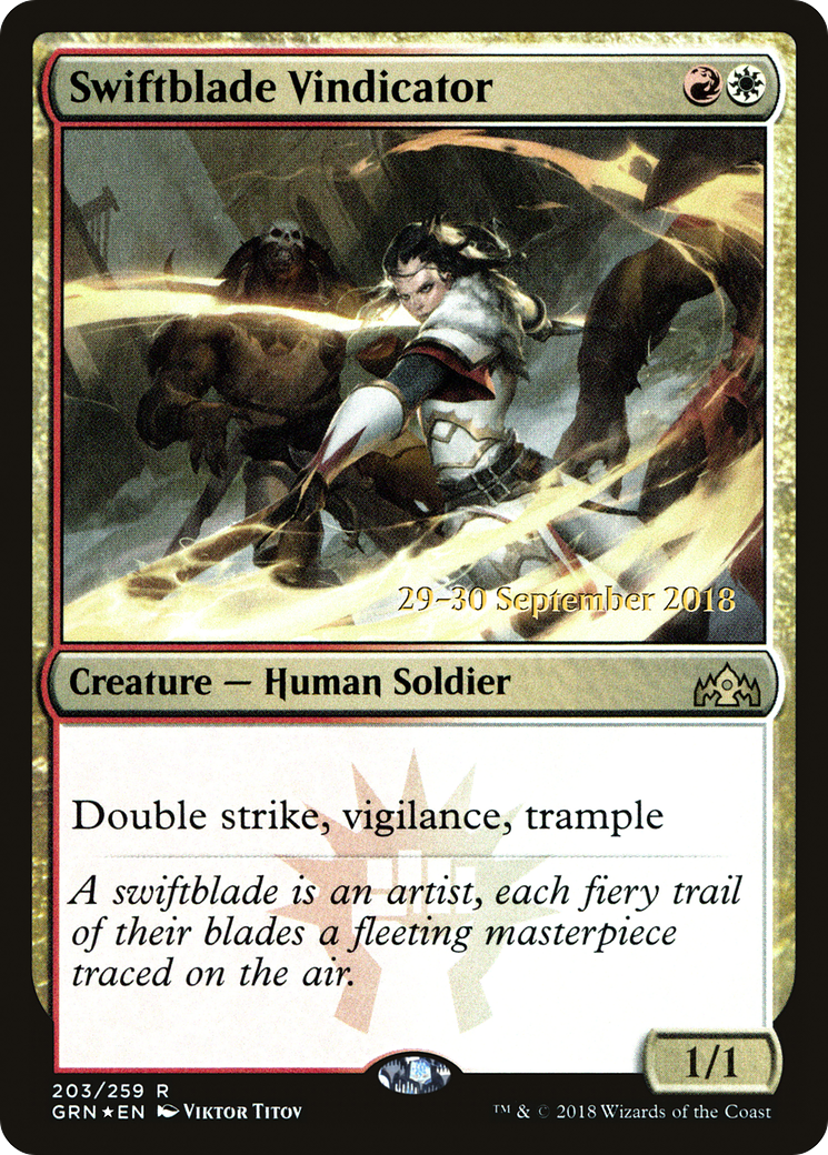 Swiftblade Vindicator (PRE-203S) - Guilds of Ravnica Promos (Prerelease) Foil