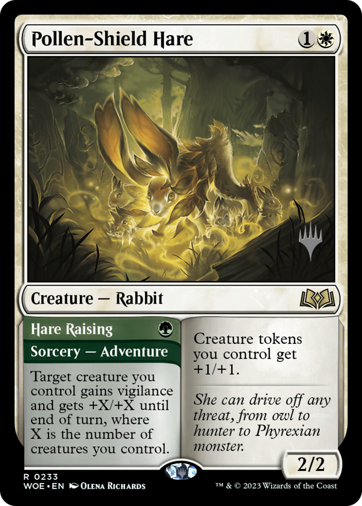 Pollen-Shield Hare // Hare Raising (PWOE-233P) - Wilds of Eldraine Promos