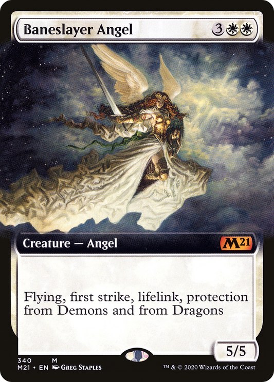 Baneslayer Angel (M21-340) - Core Set 2021: (Extended Art) Foil