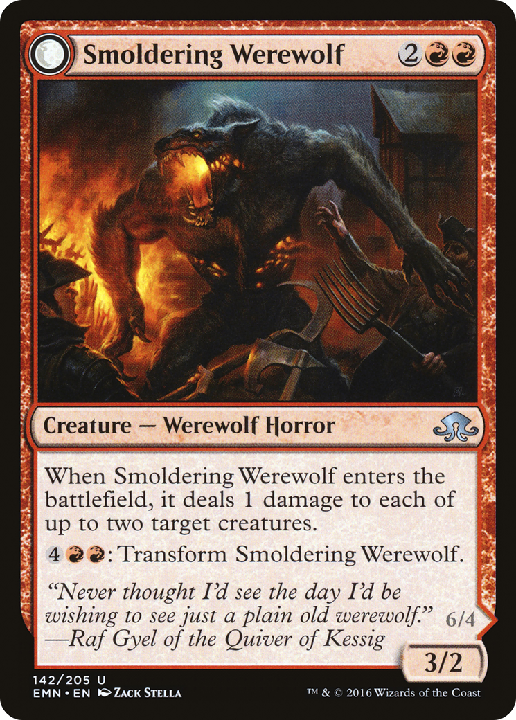 Smoldering Werewolf // Erupting Dreadwolf (EMN-142) - Eldritch Moon: (mooneldrazidfc)