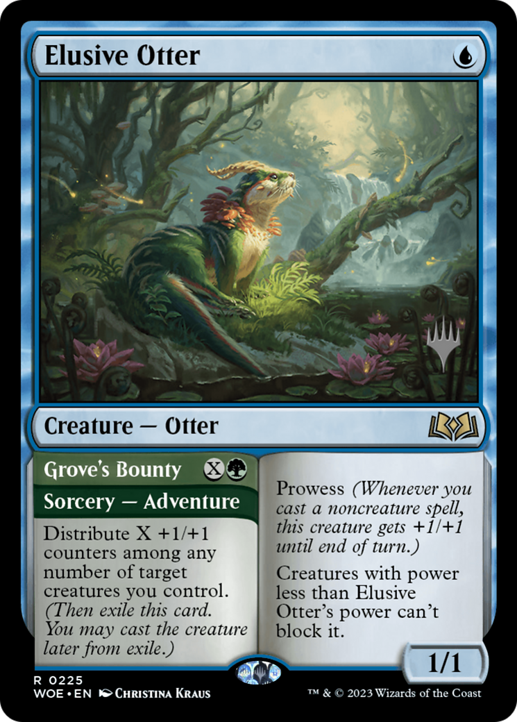 Elusive Otter // Grove's Bounty (PPWOE-225) - Wilds of Eldraine Promos (Promo Pack) Foil