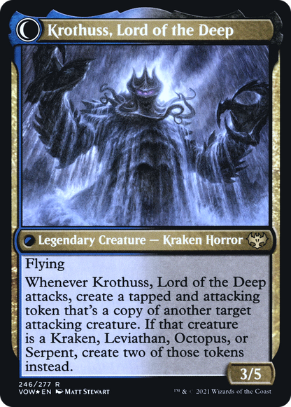 Runo Stromkirk // Krothuss, Lord of the Deep (PVOW-246S) - Innistrad: Crimson Vow Promos: (Double Faced Transform) Foil