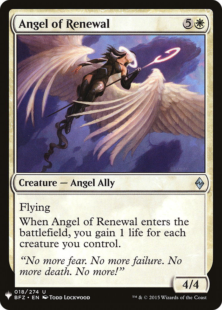 Angel of Renewal (PLST-BFZ-18) - The List