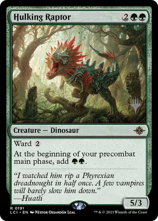 Hulking Raptor (PLCI-191P) - The Lost Caverns of Ixalan Promos Foil