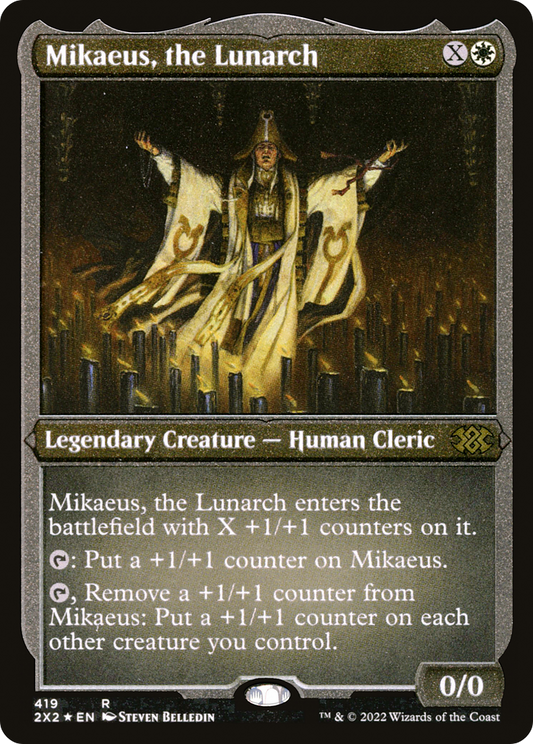 Mikaeus, the Lunarch (2X2-419) - Double Masters 2022 Etched Foil