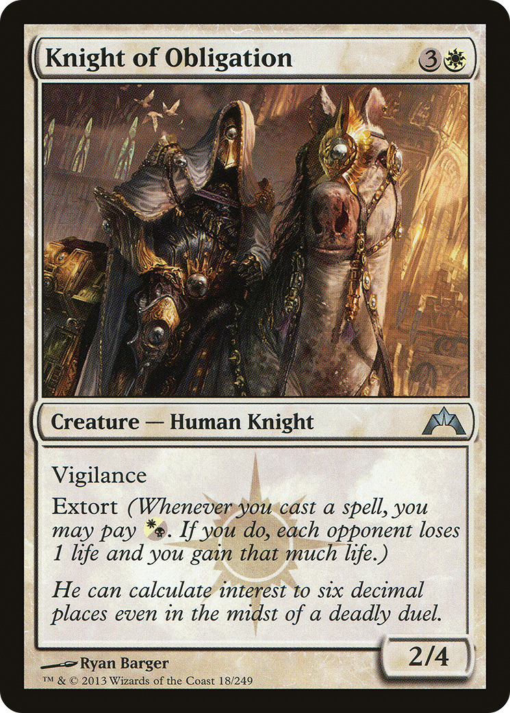 Knight of Obligation (GTC-018) - Gatecrash Foil