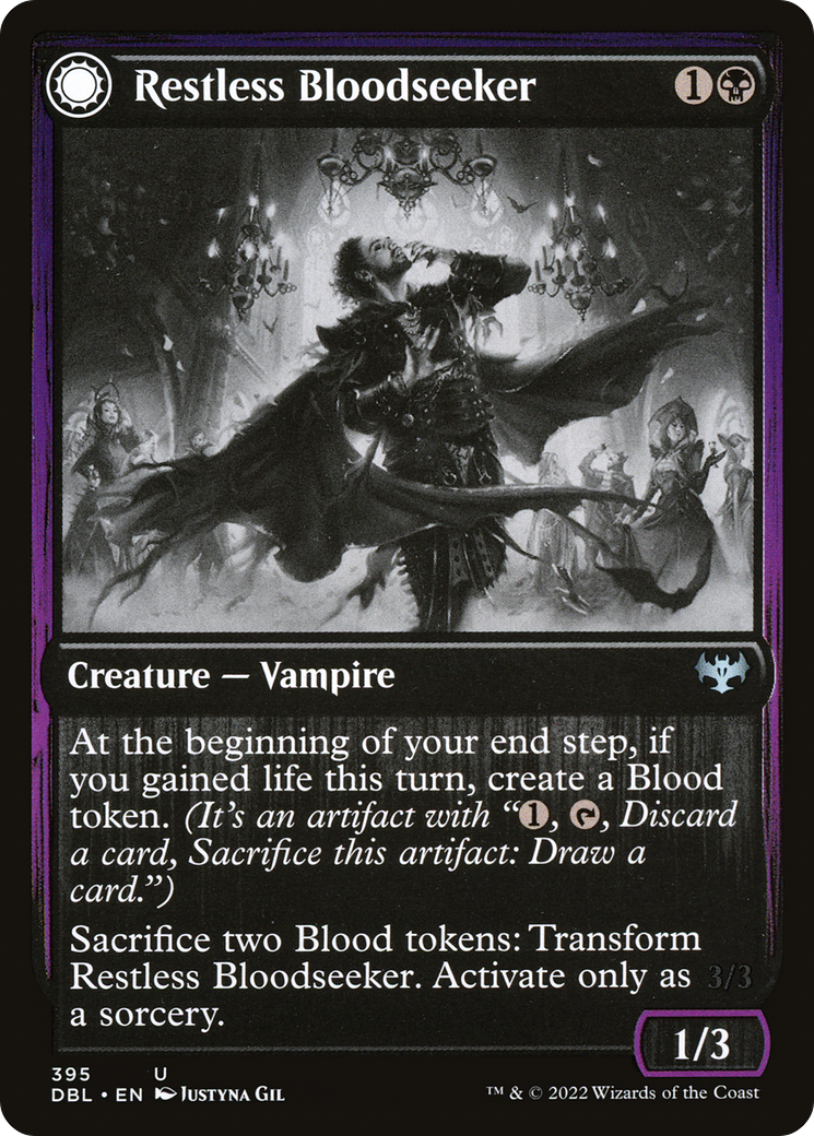 Restless Bloodseeker // Bloodsoaked Reveler (DBL-395) - Innistrad: Double Feature: (Double Faced Transform)