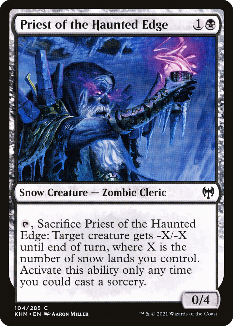 Priest of the Haunted Edge (KHM-104) - Kaldheim: (snow) Foil