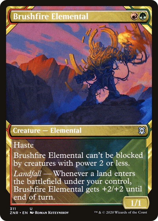 Brushfire Elemental (ZNR-311) - Zendikar Rising: (Showcase) Foil