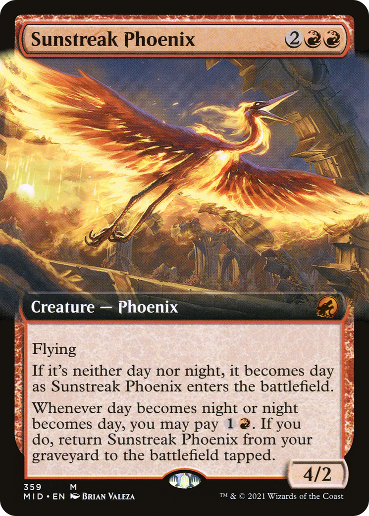 Sunstreak Phoenix (MID-359) - Innistrad: Midnight Hunt: (Extended Art)