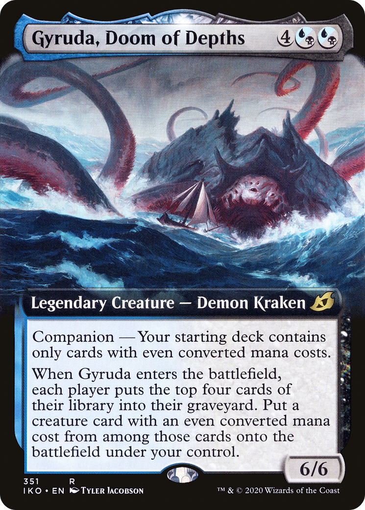 Gyruda, Doom of Depths (IKO-351) - Ikoria: Lair of Behemoths: (companion, Extended Art) Foil