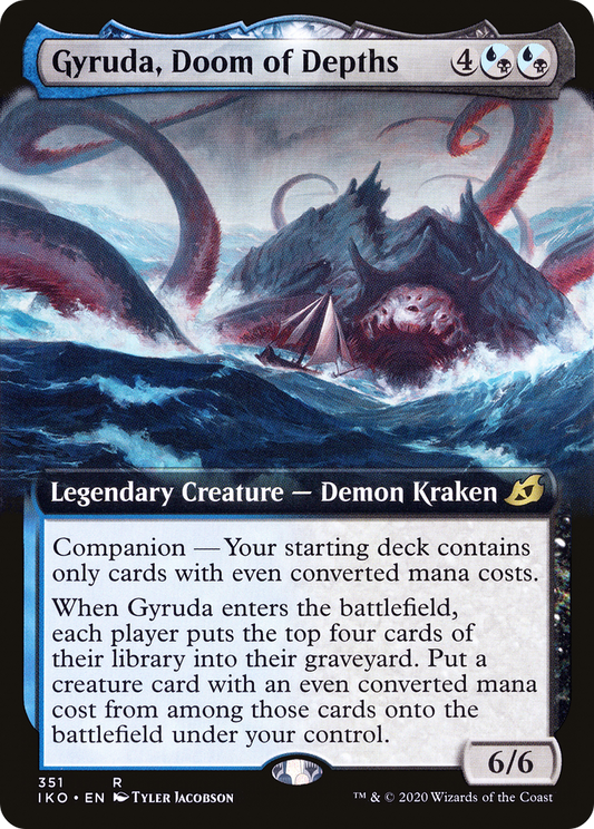 Gyruda, Doom of Depths (IKO-351) - Ikoria: Lair of Behemoths: (companion, Extended Art) Foil