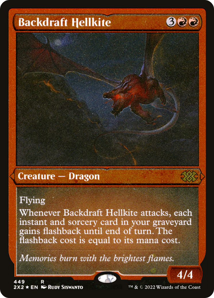 Backdraft Hellkite (2X2-449) - Double Masters 2022 Etched Foil