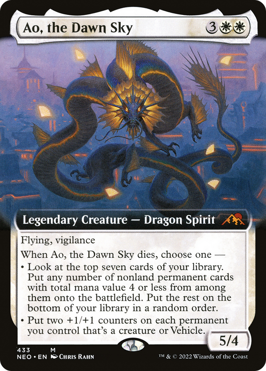 Ao, the Dawn Sky (NEO-433) - Kamigawa: Neon Dynasty: (Extended Art)