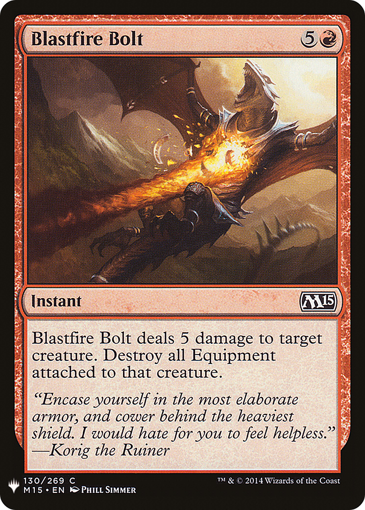 Blastfire Bolt (PLST-M15-130) - The List