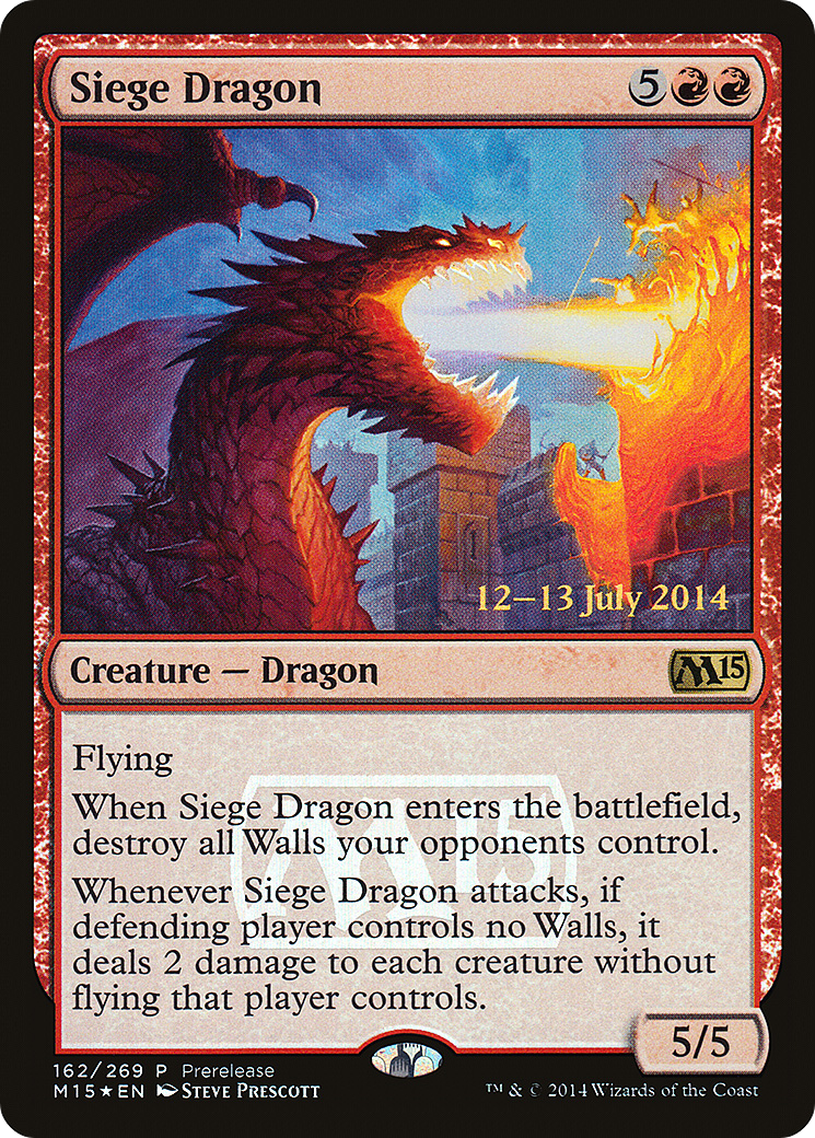 Siege Dragon (PRE-162) - Magic 2015 Promos (Prerelease) Foil