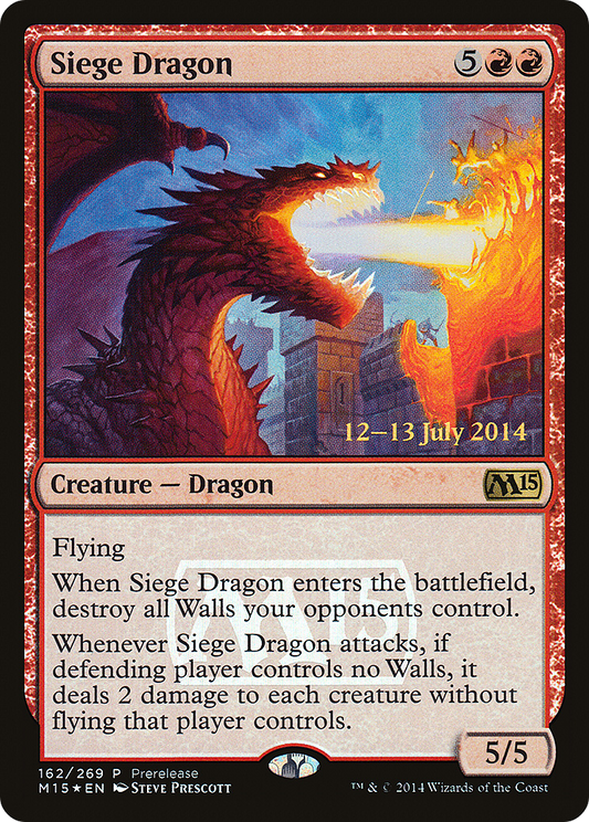 Siege Dragon (PRE-162) - Magic 2015 Promos (Prerelease) Foil