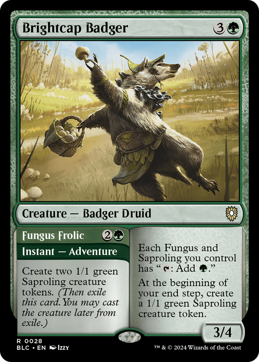 Brightcap Badger // Fungus Frolic (BLC-028) - Bloomburrow Commander